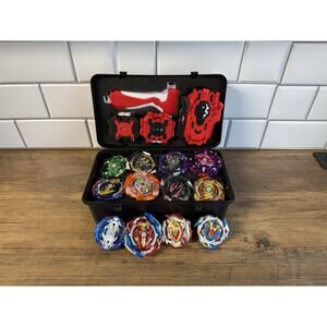 12 Beyblades, Accessories, Carry Case READ